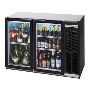 Beverage Air BB48HC-1-B 12.4 CuFt Two Section Black Finish Shallow Depth Bar Cooler