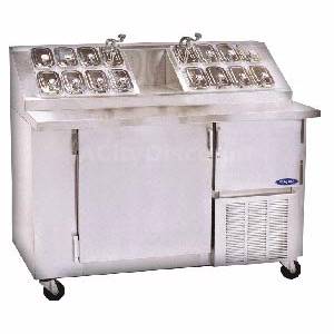 Nor-Lake ZR122SMS/0-2 54" Ice Cream Topping Cooler Cabinet 16 Topping Syrup Rail