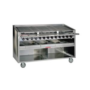 Magikitch'n FM-RMB-624 24" S/S Countertop Gas Radiant Charbroiler w/ Cabinet Base