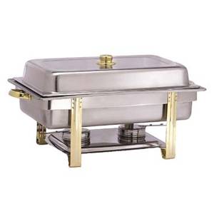 Adcraft GRV-8 8 Quart Oblong Chafer Golden Riviera Chafing Dish Stainless
