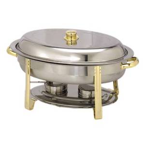 Adcraft GRG-6 6 Quart Oval Gold Regent Chafing Dish Stainless Steel