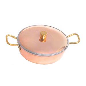 Town Equipment 25260 16oz Round Copper Casserole Dish .5 Qt Heat & Serve W/ Cover