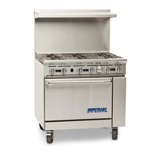 Imperial IR-6-C 36" Commercial Gas 6 Burner Range w/ 26.5" Convection Oven