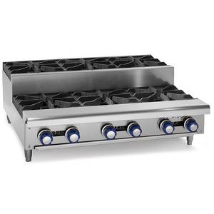 Imperial IHPA-2-12SU 12" Natural Gas Countertop Step-Up Hotplate w/ 2 Burners