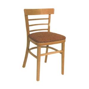 American Tables & Seating 850-GR4 Ladder Back Chair w/ Beech Frame & Upholstered Rounded Seat