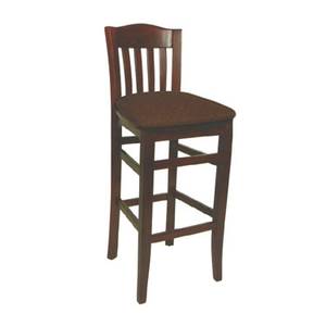 American Tables & Seating 830-BS-GR4 Slat Back Bar Stool w/ Beech Frame & Upholstered Seat