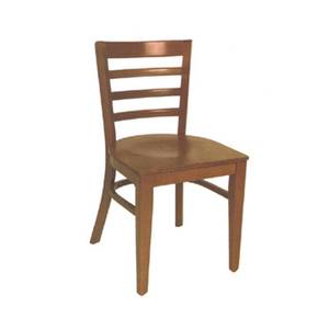 American Tables & Seating 870-VS Ladder Back Side Chair w/ Beech Frame & Veneer Seat