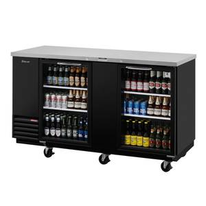 Turbo Air TBB-3SG-N 23cf Back Bar Cooler Black Vinyl Exterior With Glass Doors