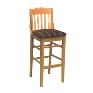 American Tables & Seating 930-BS-GR4 Slat Back Bar Stool w/ Beech Frame & Upholstered Seat