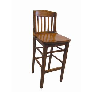 American Tables & Seating 235-BS-SWS School House Barstool w/ Hardwood Frame & Saddle Seat