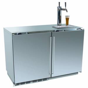 Perlick Residential PR-HP48RT-S-1L-1R1 48" Stainless Beer Dispenser w/ 1 Tap & 1 Solid Door Cooler