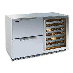 Perlick Residential PR-HP48RW-S-5-3R 48" Stainless 2 Drawer Refrigerator & 42 Bottle Wine Reserve