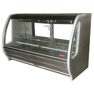 Tor-Rey Refrigeration TEM-200-AI Stainless 74" Refrigerated Curved Glass Deli Case 24 Cu.Ft 