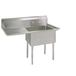 BK Resources BKS-1-1620-12-18 Stainless 1 Compartment Sink w/ 16x20x12"D Bowl & Drainboard