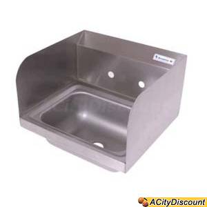 BK Resources BKHS-W-1410-** Stainless Wall Mount Hand Sink 14" x 10" Side Splash NSF