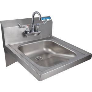 BK Resources BKHS-W-ADA-S ADA Compliant Stainless Wall Mount Hand Sink 16 x 14 NSF