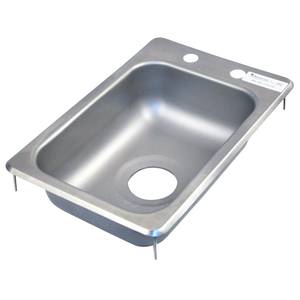 BK Resources BK-DIS-1014-5D Drop In Stainless Steel Hand Sink 10" x 14" x 5" w/ Drain