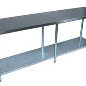 BK Resources VTT-9624 96" x 24" Stainless Work Top Table w/ Undershelf