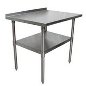 BK Resources VTTR-3030 30x30 Work Prep Table Stainless Top w/ 1.5in Backsplash NSF