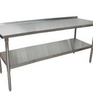 BK Resources VTTR-7230 72x30 Work Prep Table Stainless Top w/ 1.5in Backsplash NSF