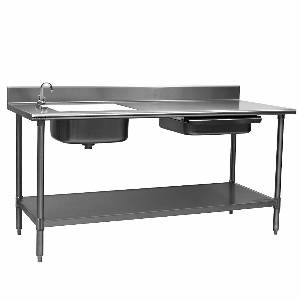 Eagle Group PT 3084 Spec-Master 84" Stainless Prep Table w/ Sink & Drawer
