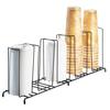 Cal-Mil 1233 22in x 6in Black Iron (5) Section Cup/Lid Organizer 