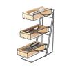 Cal-Mil 1235-13-60 Bamboo 5.25in x 14in x 18"H Black Wire Condiment Organizer 