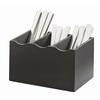 Cal-Mil 1244-96 Midnight Bamboo 8.25in x 5.5in (3) Compartment Cutlery Holder 
