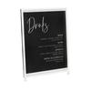 Cal-Mil 1264-15 8.5in x 11"H White Iron Sign Holder with Clear Acrylic Insert 