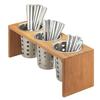 Cal-Mil 1425-3-60 Bamboo 16in x 5.5in Flatware Cylinder Organizer 