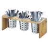 Cal-Mil 1425-3-99 Madera 16in x 5.5in Rustic Pin Flatware Cylinder Organizer 