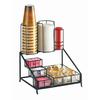 Cal-Mil 1453 12in x 10.5in Black Wire (7) Section Cup/Lid Organizer 