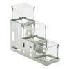 Cal-Mil 1604-55 Squared 4in x 12in Stainless Steel 3-Tier Condiment Organizer 