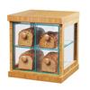 Cal-Mil 1718-60 Bamboo 16.5in x 15in Clear Acrylic 2-Tier Bread Case 