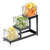 Cal-Mil 1803-4-13 4in x 12in Black Frame 3-Tier Condiment Organizer 