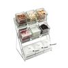 Cal-Mil 1812-39 13in x 9.5in Silver Wire 3-Tier Condiment Organizer 