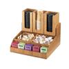 Cal-Mil 2019-60 Bamboo 15in x 14.25in (3) Sections Condiment Organizer 