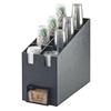 Cal-Mil 2045 Classic 9.25in x 19.25in Black Plastic Cup/Lid Organizer 