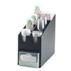 Cal-Mil 2046 Classic 9.25in x 19.25in Black Plastic Condiment Organizer 