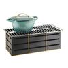Cal-Mil 22083-90 Empire 19.75in x 10in Black Rectangular Chafing Dish Stand 