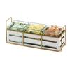 Cal-Mil 22091-15 Empire 12.5in x 4.5in x 5.25"H Gold Wire Condiment Organizer 