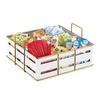 Cal-Mil 22093-15 Empire 11.75in x 11.5in x 6"H Gold Wire Condiment Organizer 