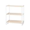Cal-Mil 22356-3-15 Blonde 22in x 13.25in White Metal 3-Tier Display Riser 