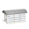 Cal-Mil 22630-15 Empire 7in x 7.25in White Chafing Dish with Lift Top Cover 