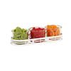 Cal-Mil 22918-4-15 Juno 16.4in x 5.9in Stainless Steel Bar Condiment Holder 