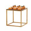 Cal-Mil 23201-12-130 12in x 12in x 12"H Square Antique Brass Tube Display Riser 