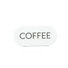 Cal-Mil 23401-1-15 Juno 4.5in x 2"H White Metal Oval Tabletop "Coffee" Sign 