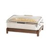 Cal-Mil 23718-78 26in x 18.5in x 10"H Walnut Induction Chafing Dish 