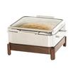 Cal-Mil 23719-78 16in x 16in x 10"H Walnut Induction Chafing Dish 