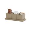 Cal-Mil 23741-125 12.75in x 5in Taupe Resin 3-Section Serving Tray 